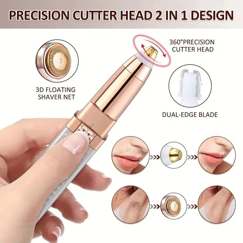 GlowTrim 2-in-1 – Rechargeable Eyebrow & Facial Hair Shaver with LED Light
