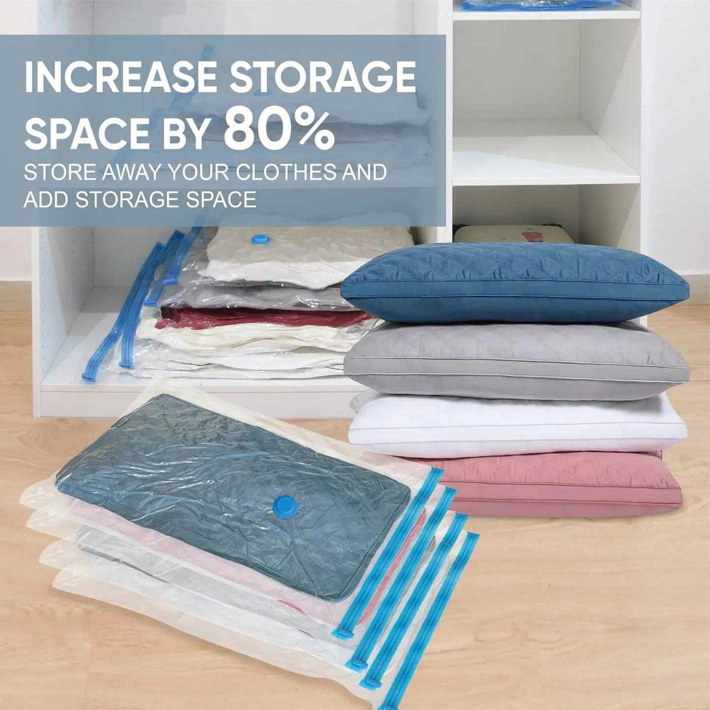 Vacuum Storage Bags for Clothes & Bedding β Space-Saving Organizer (Pump Not Included)