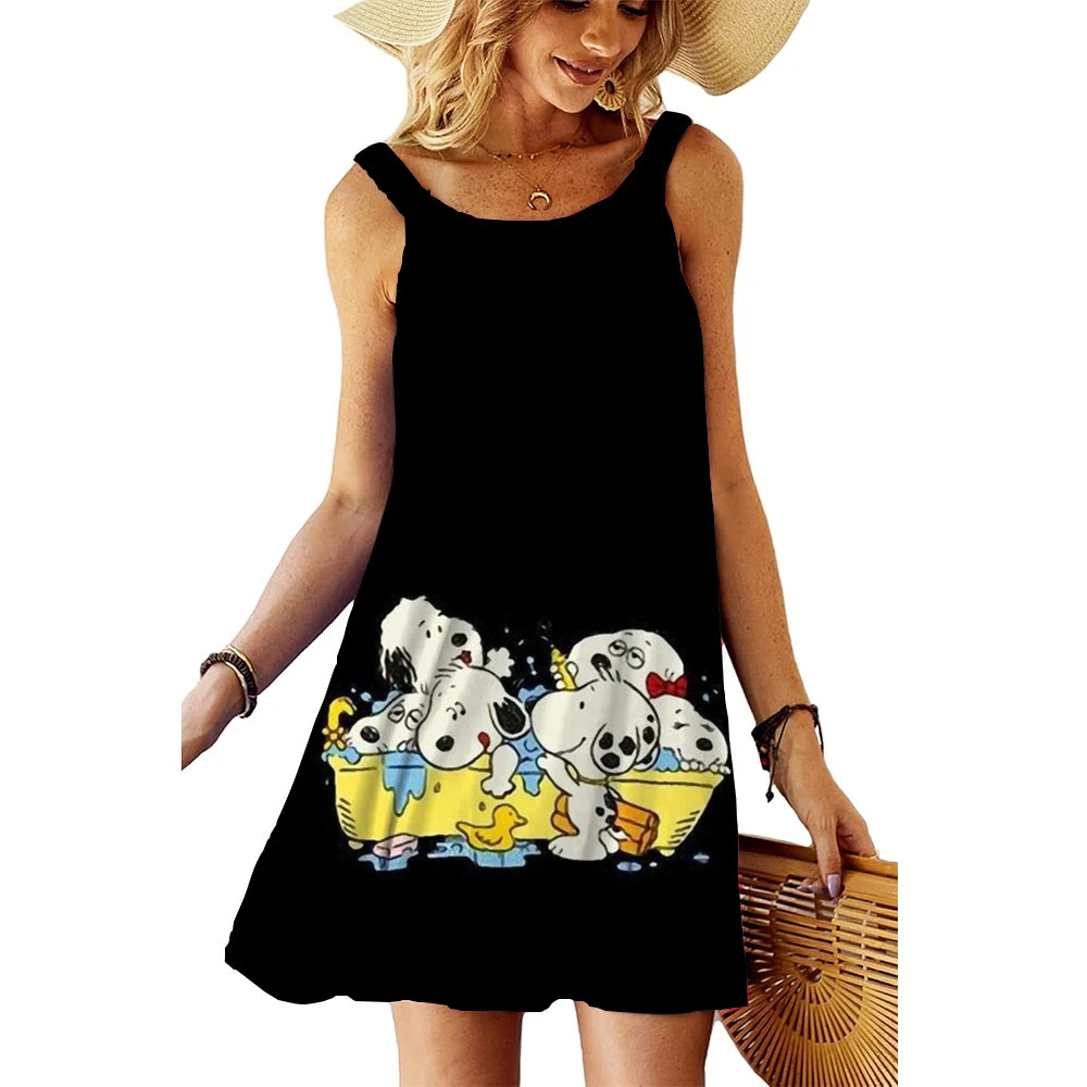 SnoopyVibe – Summer Cartoon Dress