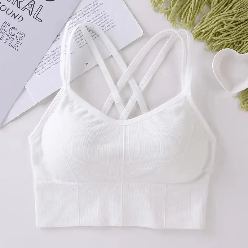 StrapFit β Women's Cross-Back Push-Up Sports Bra
