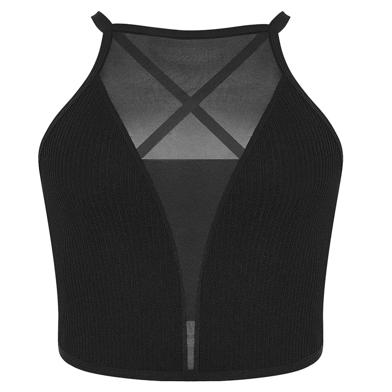 MeshMuse β Sexy Ribbed Backless Crop Corset Top
