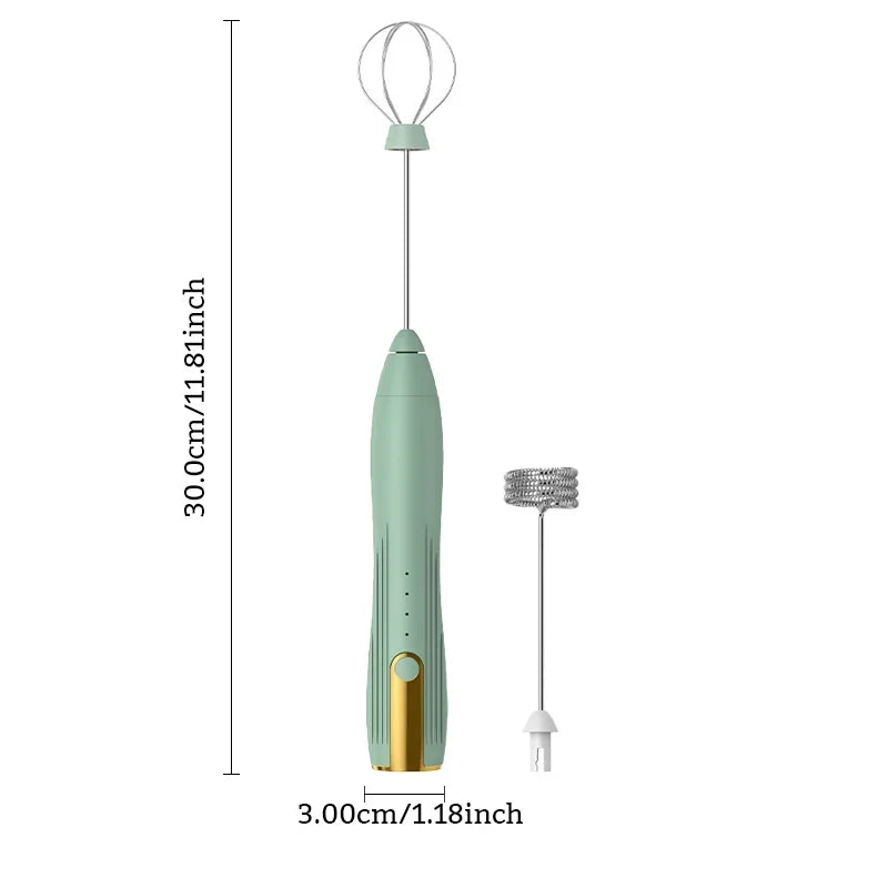 Electric Milk Frother β USB Rechargeable 3-Speed Foam Maker & Handheld Egg Beater