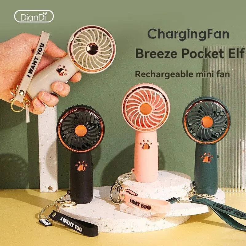BreezeBuddy β 2025 Mini USB Rechargeable Cartoon Handheld Fan