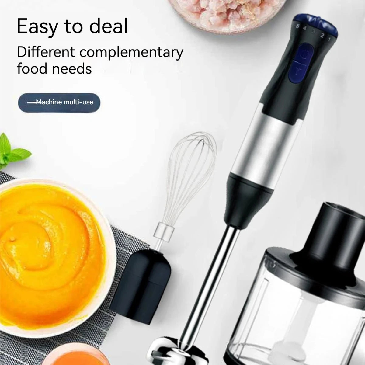 1000W Hand Immersion Blender β 4-in-1 Stick Mixer with Beaker, Chopper & Whisk