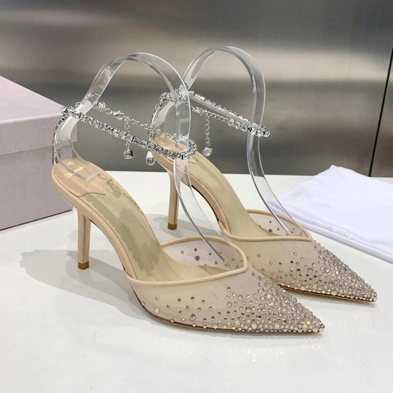 DiamondMist 2025 β Mesh Chain Baotou Heels