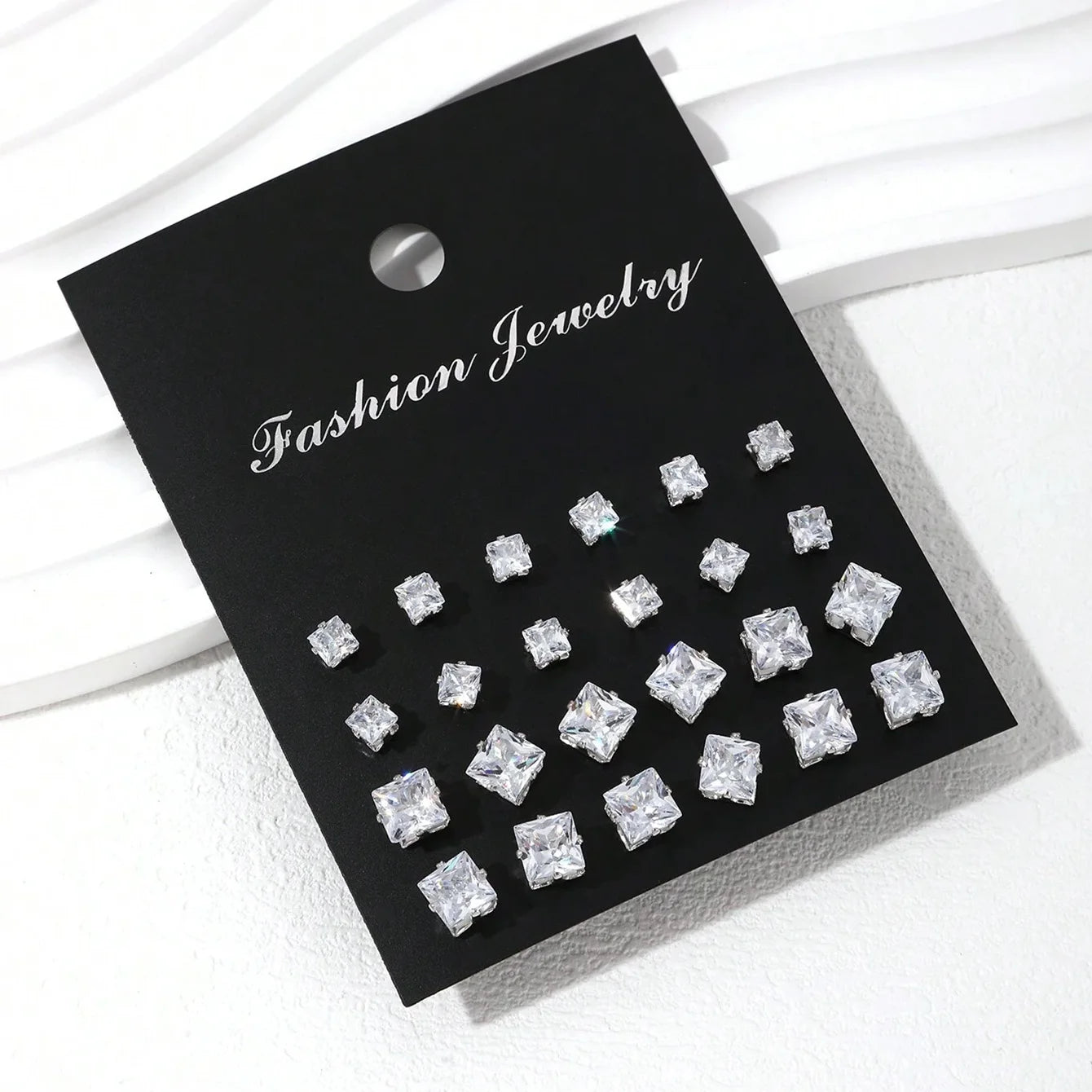 ZircaGlow β 12 Pairs Elegant Zirconia Stud Earrings Set