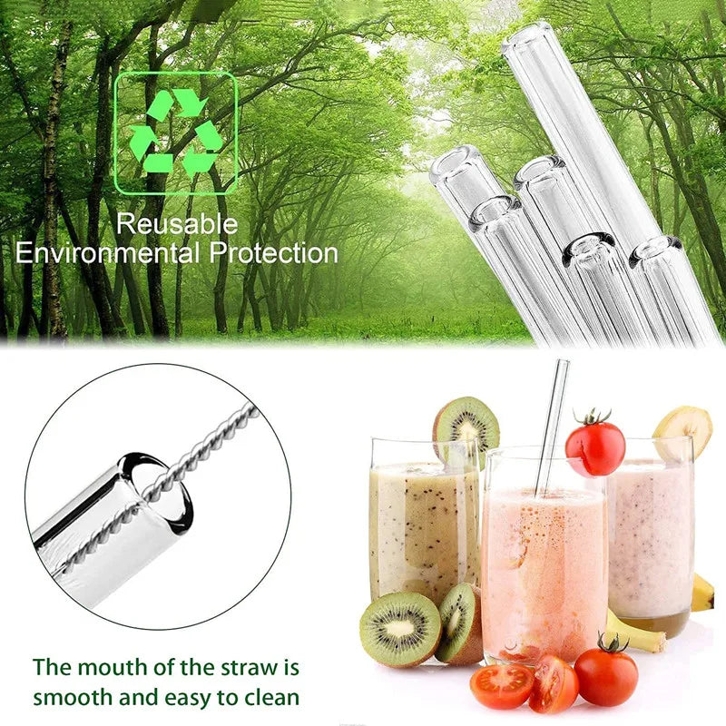 Glass Straws β Reusable Eco-Friendly Set with Cleaning Brush