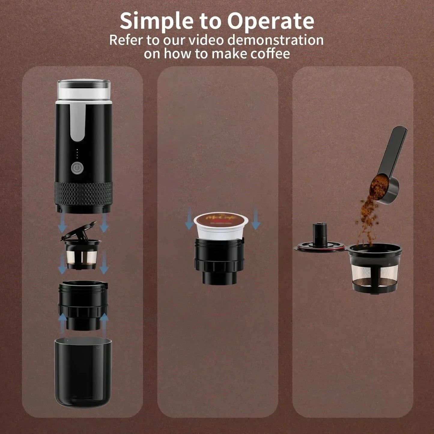 2025 Portable Electric Coffee Maker β Capsule & Ground Coffee Brewer