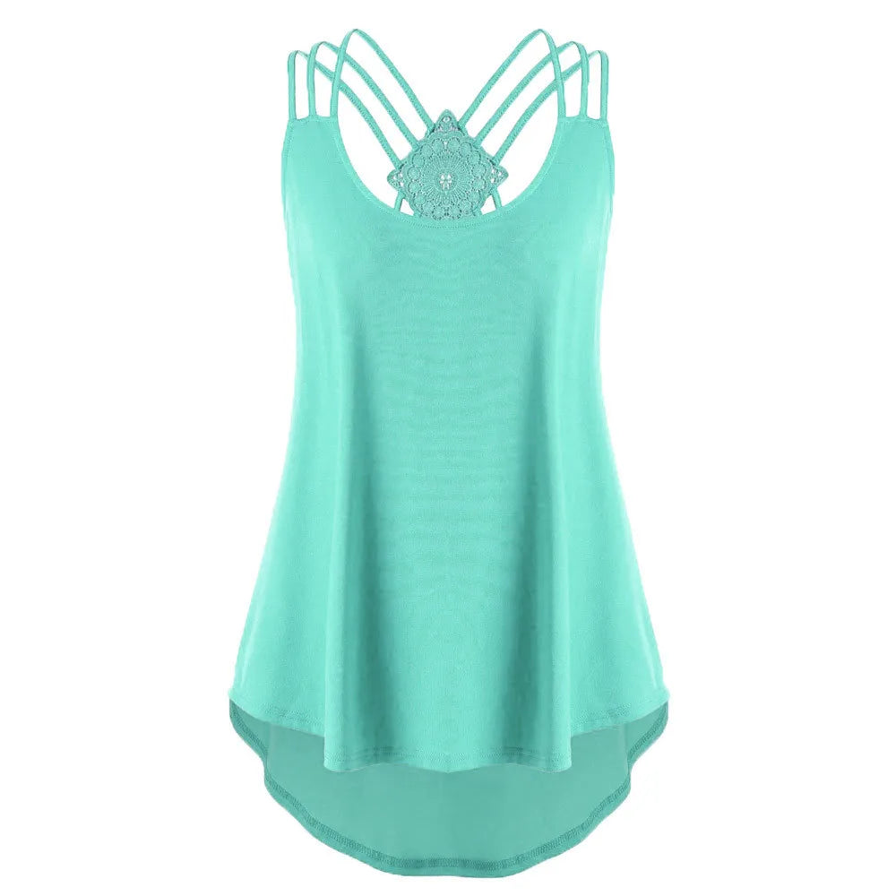 Backless Hollow Camisole Tank Top β Sexy Summer Spaghetti Strap Vest