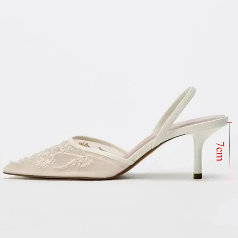 MeshMuse β Printed Stiletto Pointed Mules