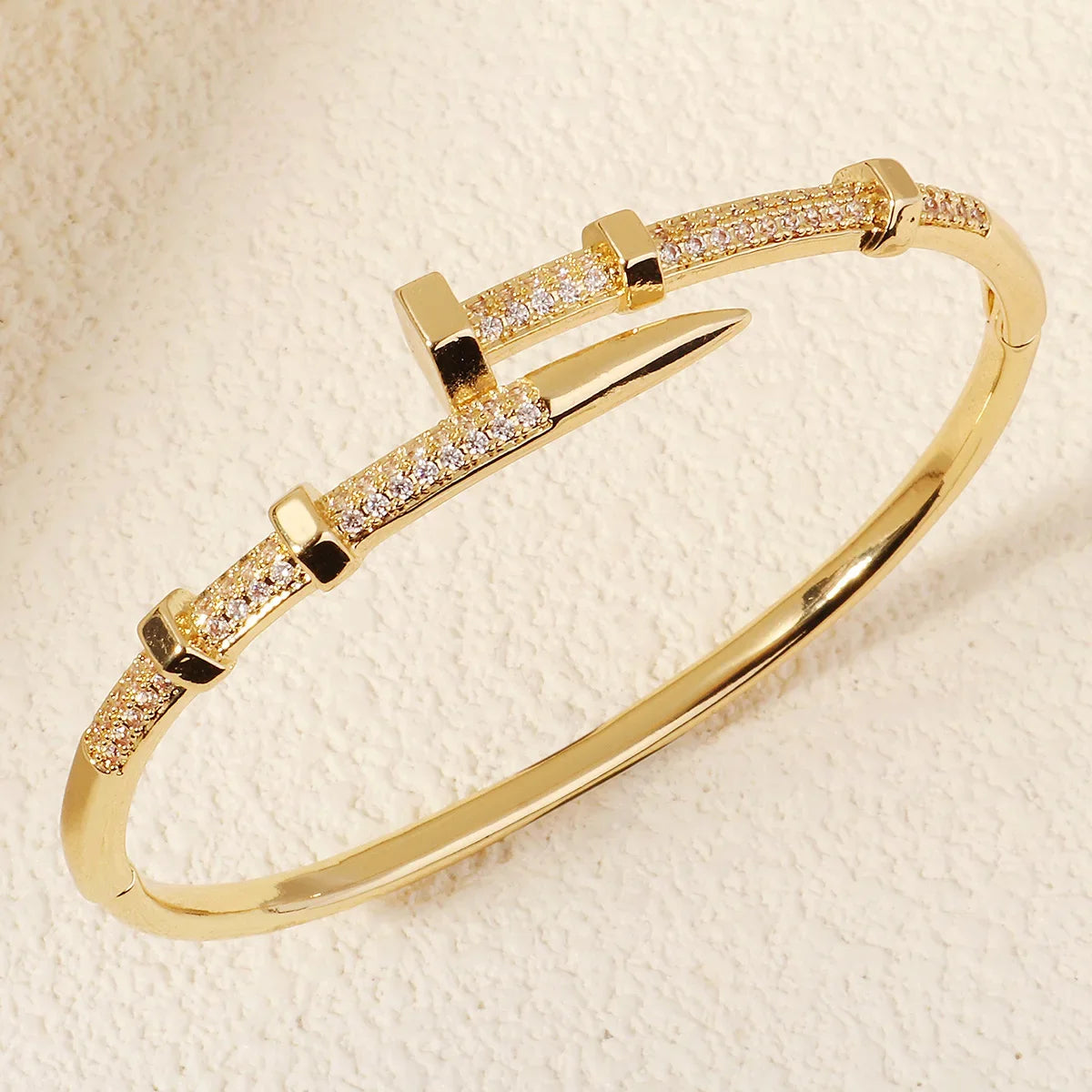 GlamNail β Zircon Screw Nail Bracelet for Women