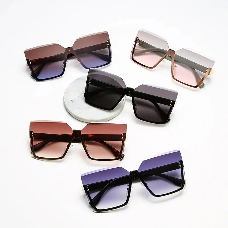 EuroSlim β Half-Frame Metal Fashion Sunglasses for Women