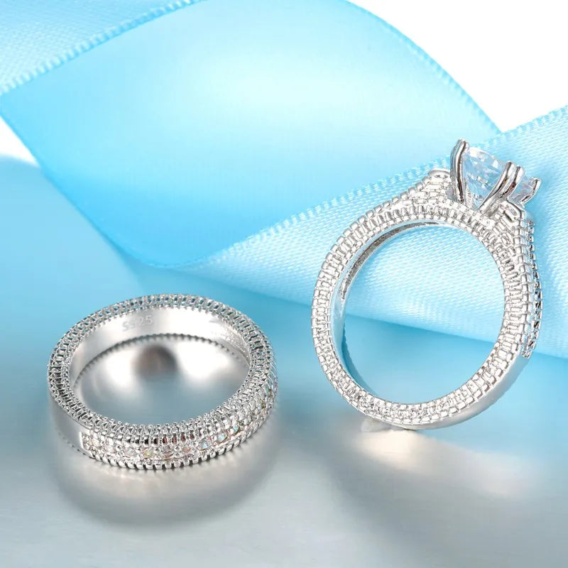 ForeverBond β 925 Silver Couple Rings Set
