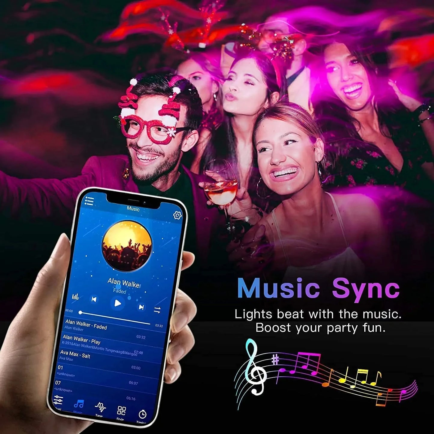 Bluetooth LED Strip Lights – Smart RGB 5050 Tape with APP & Remote Control