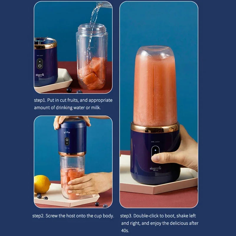 Portable USB Double-Cup Juicer β Electric Smoothie & Milkshake Blender