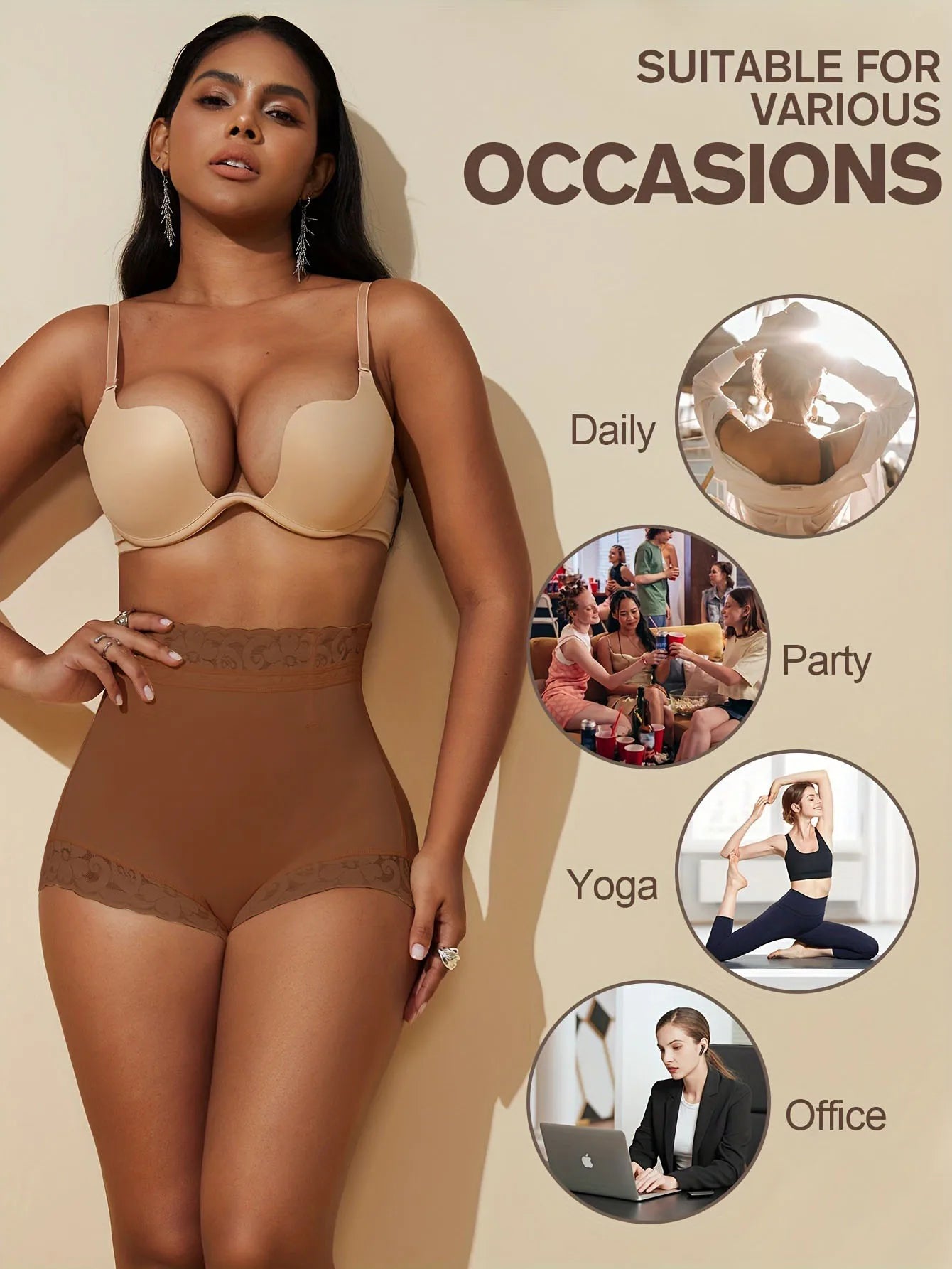 FeelinGirl Sculpting Lace Trim Panties β Breathable Butt Lifting Shapewear