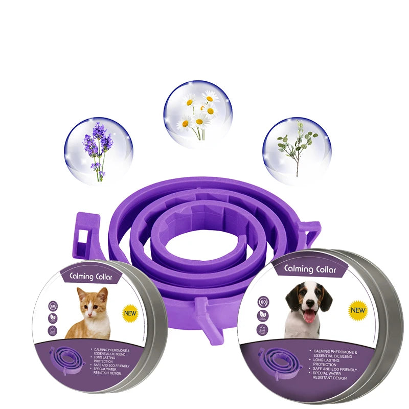 Adjustable Calming Collar for Cats & Dogs β Natural Anxiety & Stress Relief