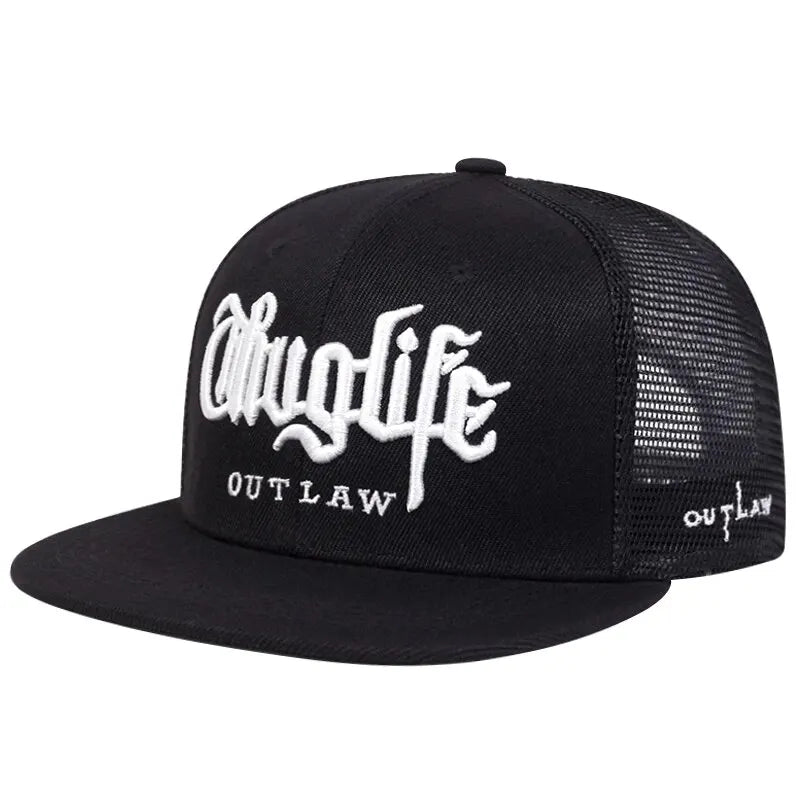 Thug Life Embroidered Snapback Cap β Adjustable Hip-Hop Baseball Hat for Adults