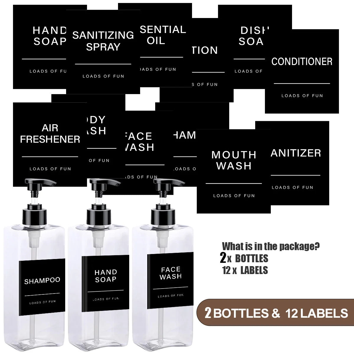 Soap Dispenser β 500ml Refillable Bottle with Labels