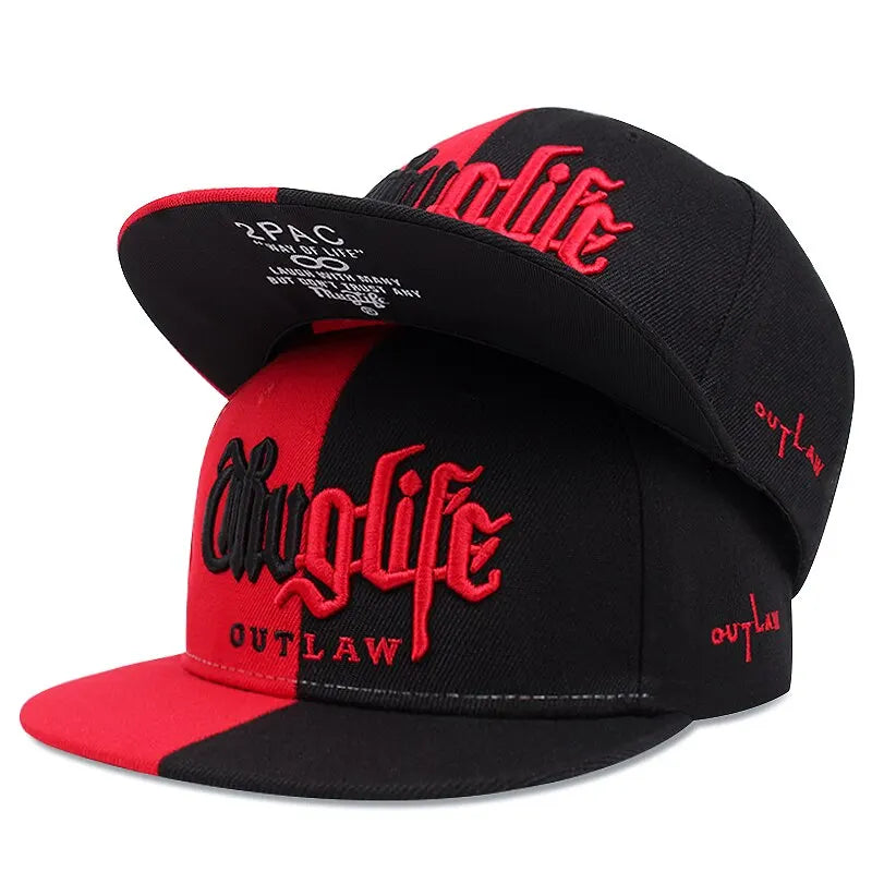 Thug Life Embroidered Snapback Cap β Adjustable Hip-Hop Baseball Hat for Adults