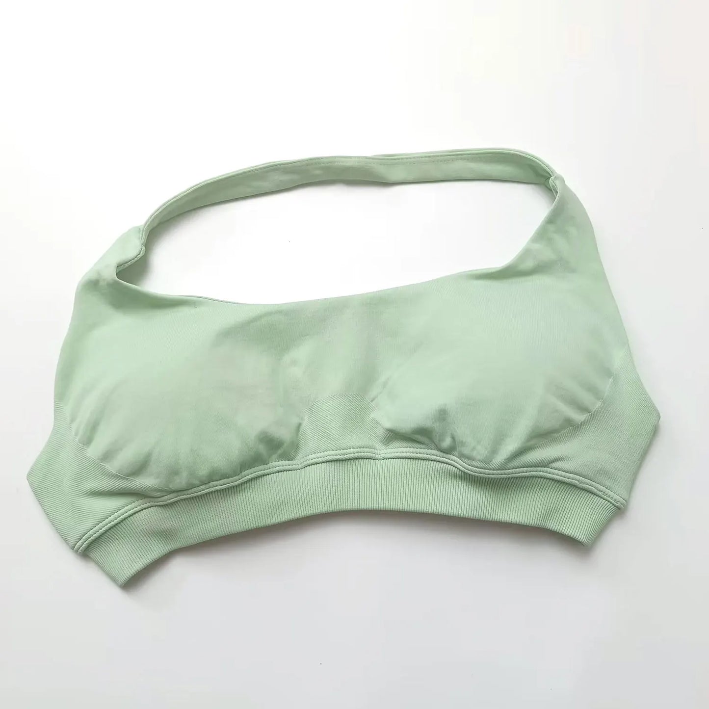 NCLAGEN Impact High-Support Seamless Sports Bra β Push-Up Halter Top with Open Back