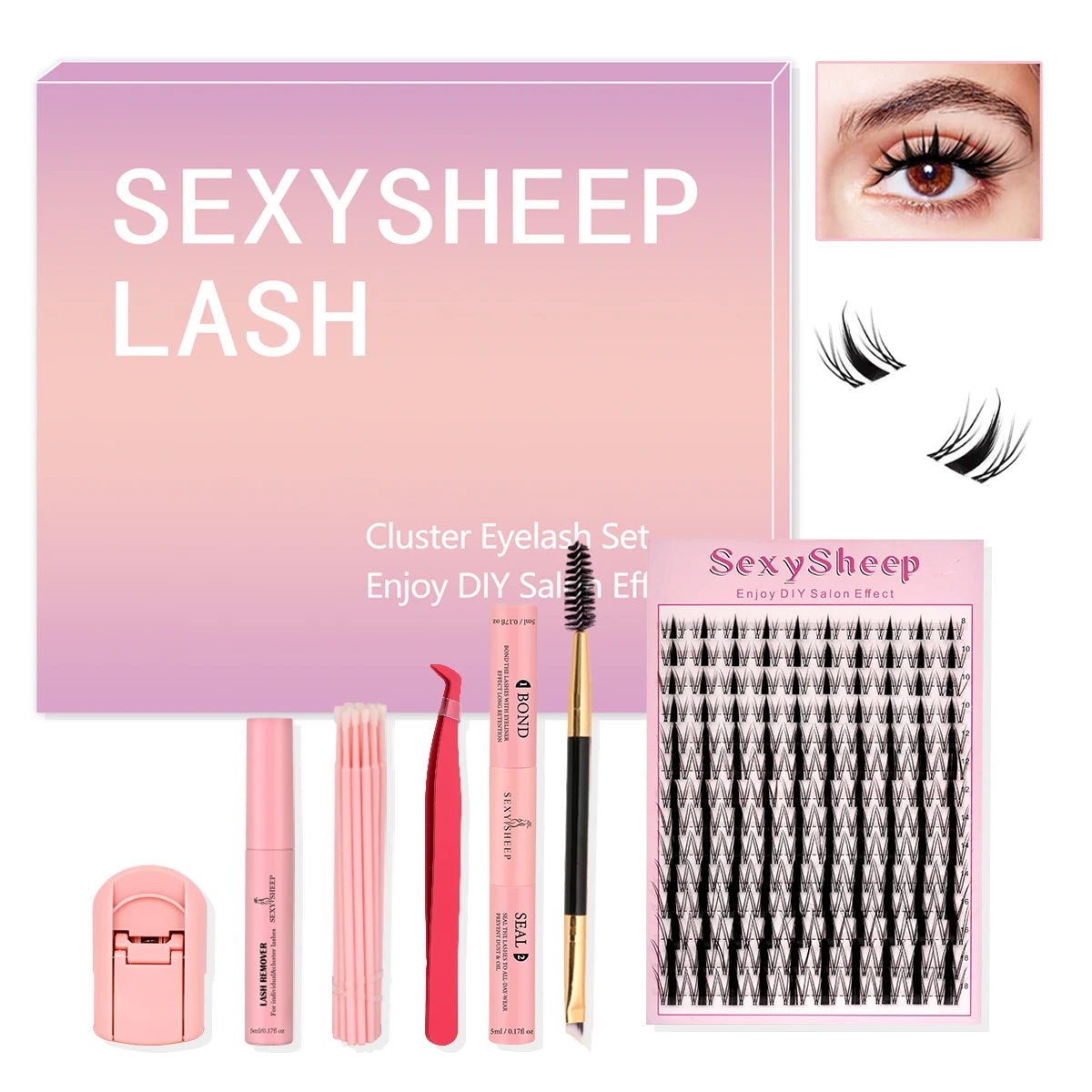 DIY Lash Extension Mix Styles Kit β Clusters with Bond, Seal & Tools