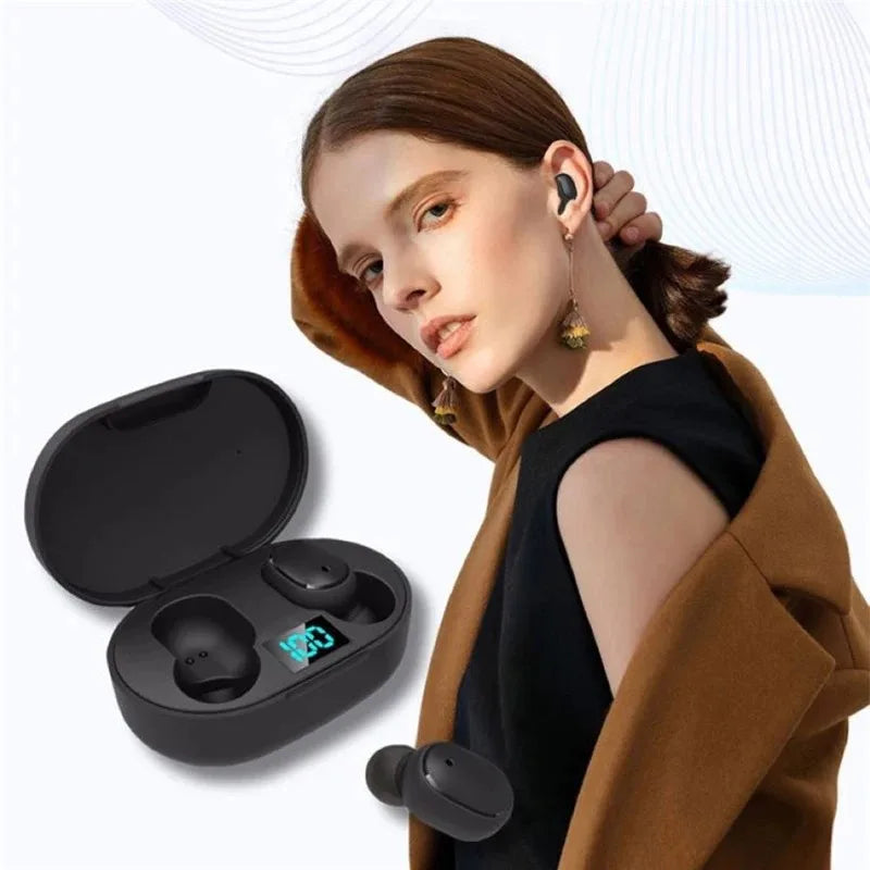 E6S TWS Bluetooth Earbuds β Waterproof Noise-Cancelling LED Wireless Headset with Mic
