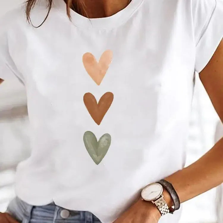 HeartPop β Women's Y2K Love Print Summer Tee