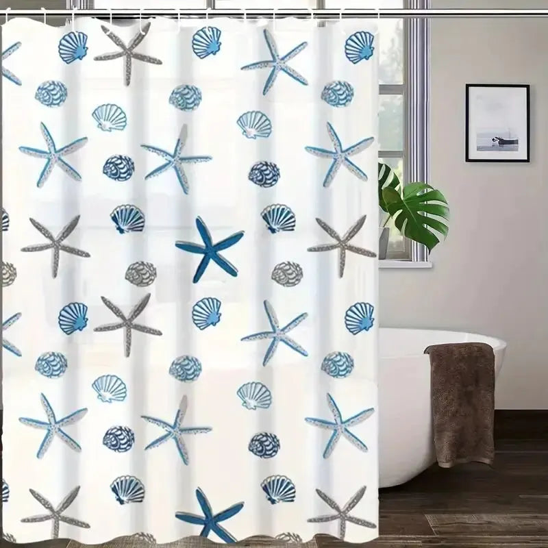 Shower Curtain β Waterproof PEVA with Printed Pattern (1pc)