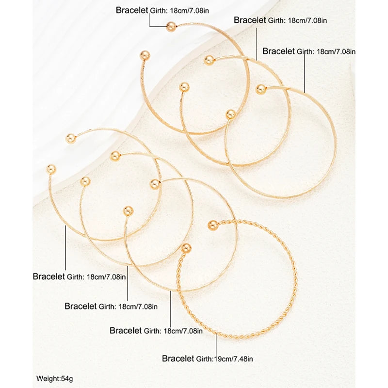 GothGlow β 7PCS Punk Gold Bangle Bracelet Set
