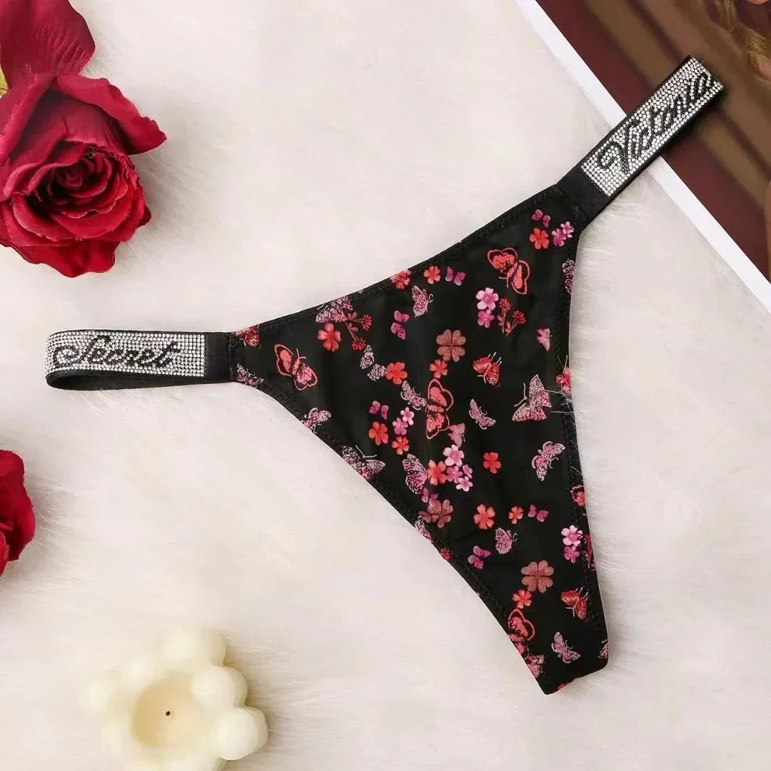 Lace Eyelash Cutout Thong – Ultra-Thin Sexy Panties with Metal Label