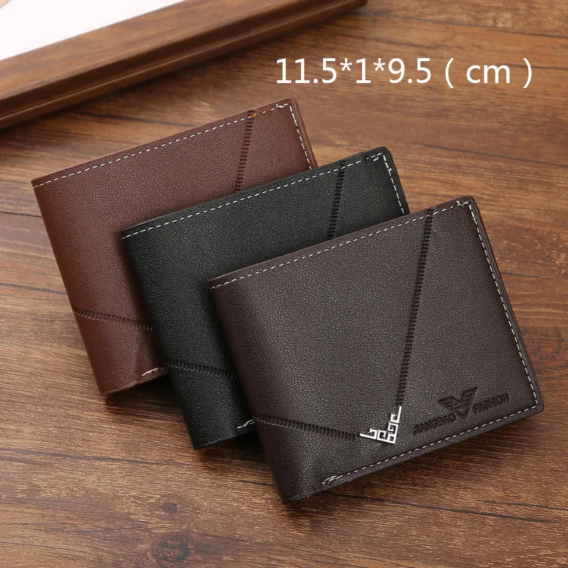 Men’s Slim Bifold Leather Wallet – Money Clip & Multi-Card Holder