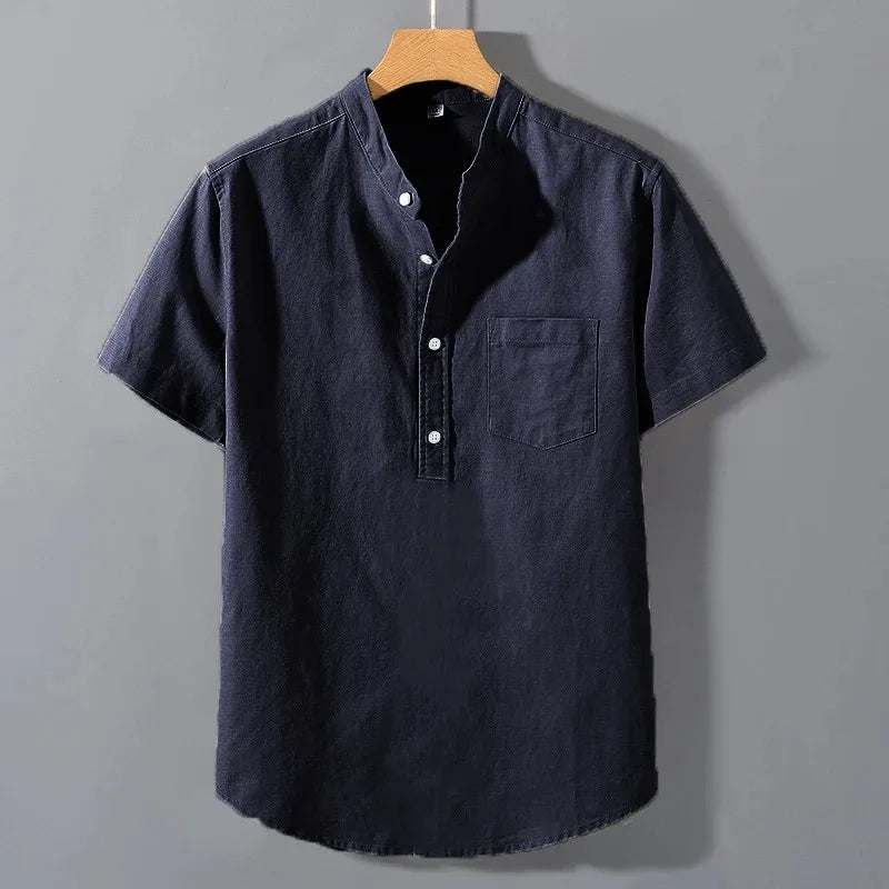 AirStand – Men’s Stand Collar Cotton Tee