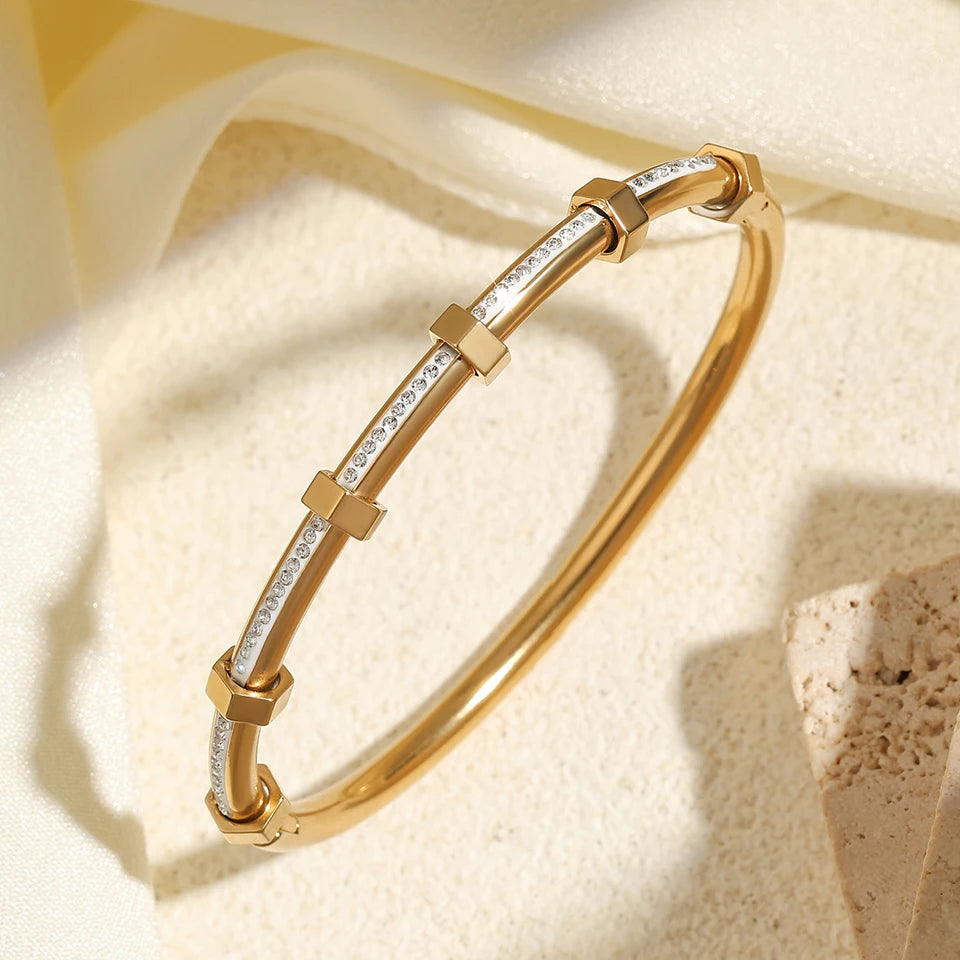 CloverNail β Lucky Gold Stainless Steel Bracelet Set