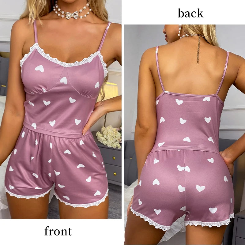 DreamPetal – Lace Print Pajama Set