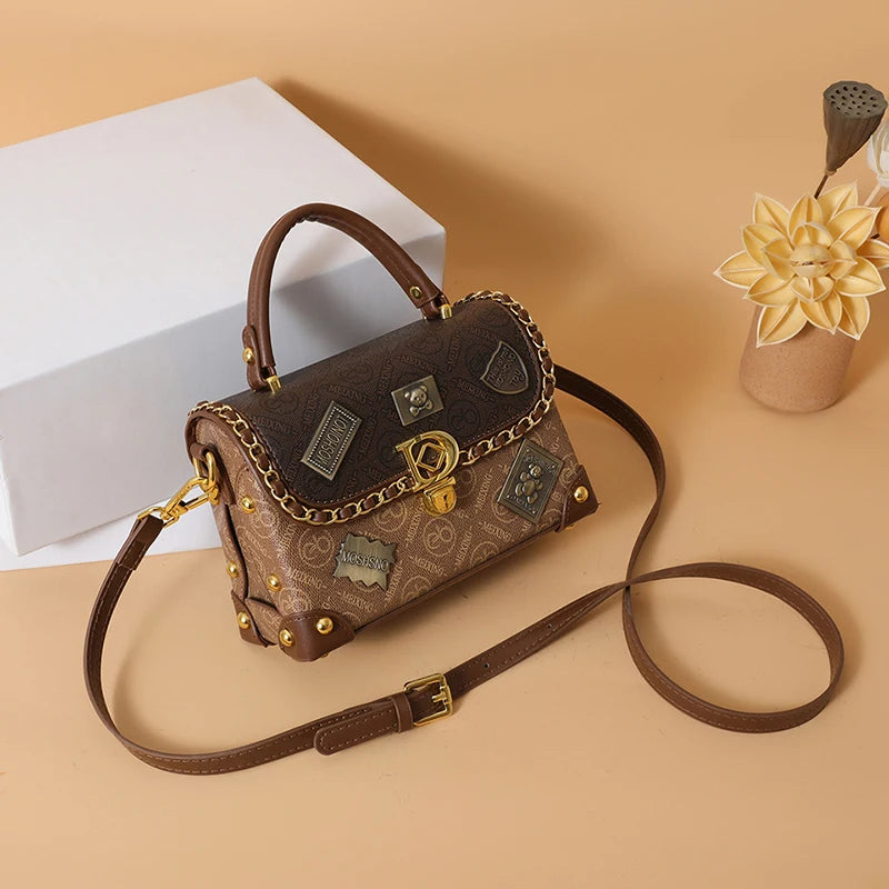 RetroChic β PU Leather Chain Shoulder Crossbody Bag