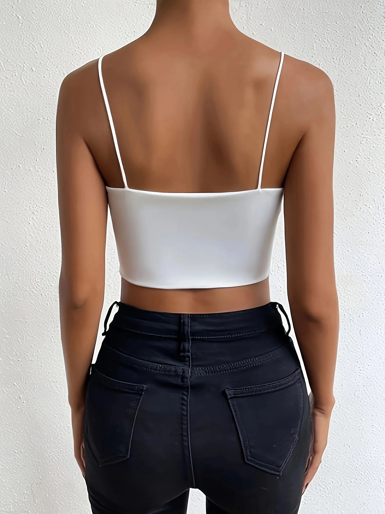 BareMuse – Solid Spaghetti Strap Cami Crop