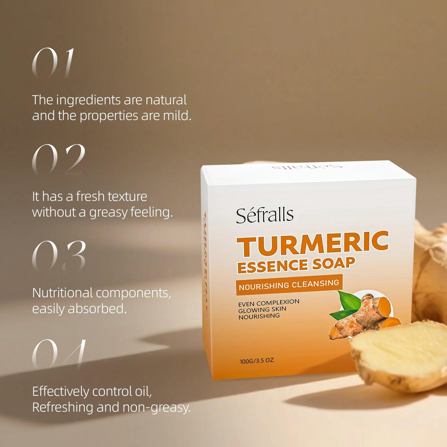 Turmeric Soap β Handmade Brightening & Anti-Acne Bar (100g)