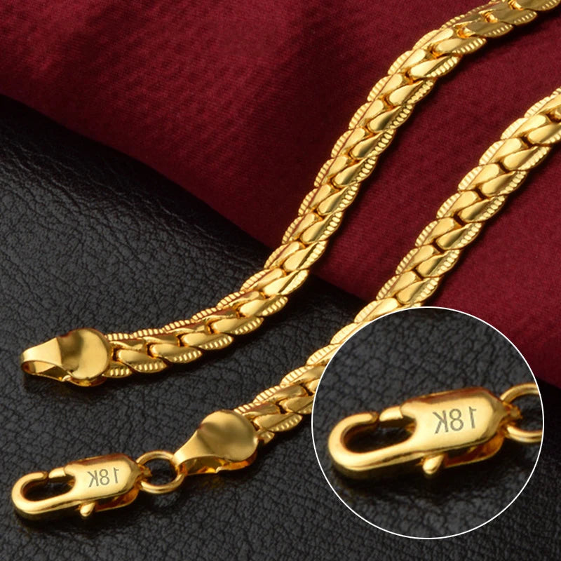 GlowLink β 18K Gold/Silver Side Chain Necklace (Unisex)