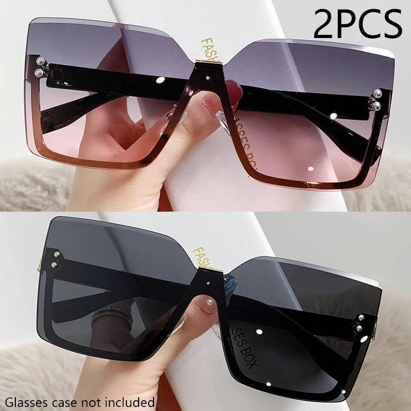 EuroSlim β Half-Frame Metal Fashion Sunglasses for Women