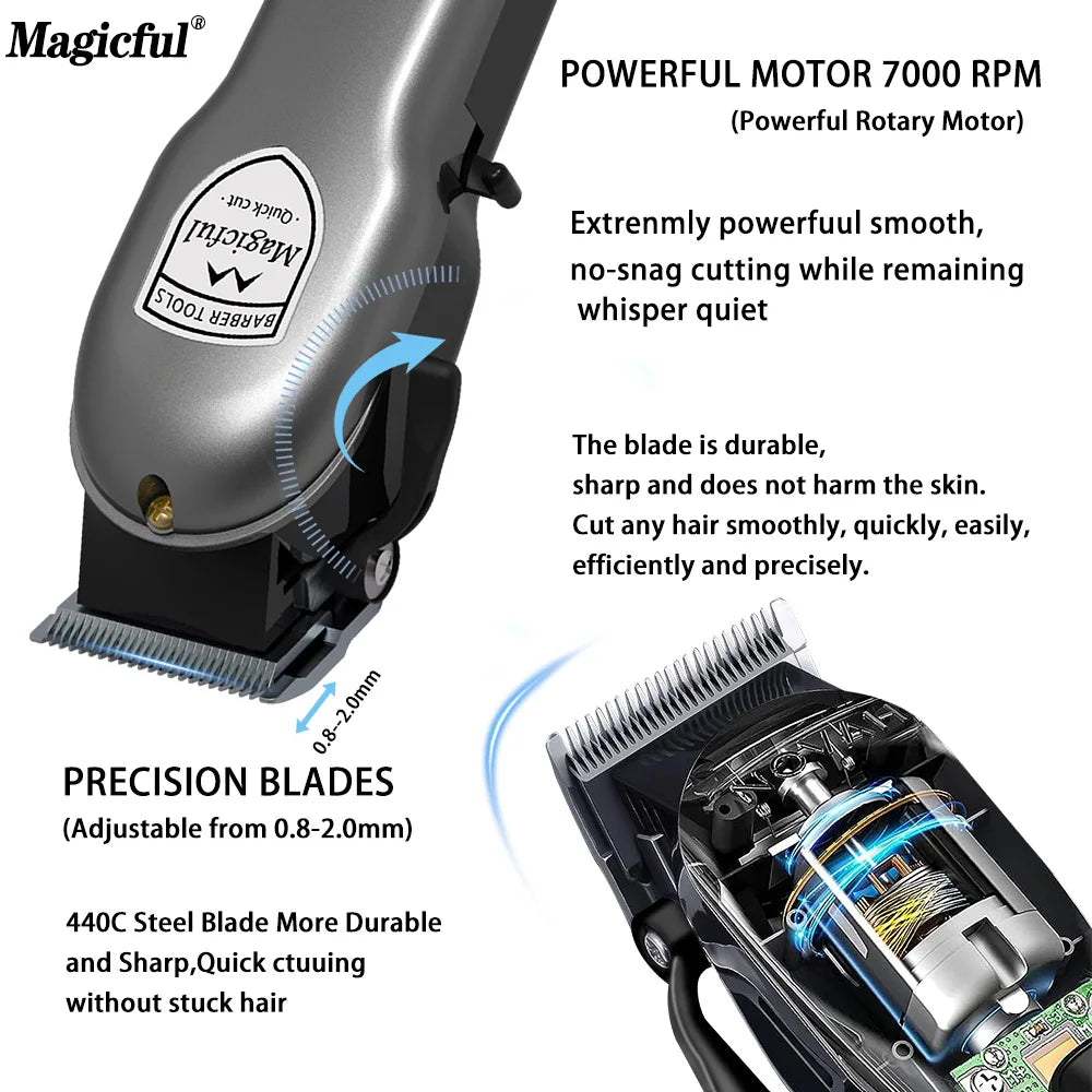 Magicful Fashion Pro Hair Trimmer β Rechargeable Adjustable Clipper for Men with Li-ion Battery