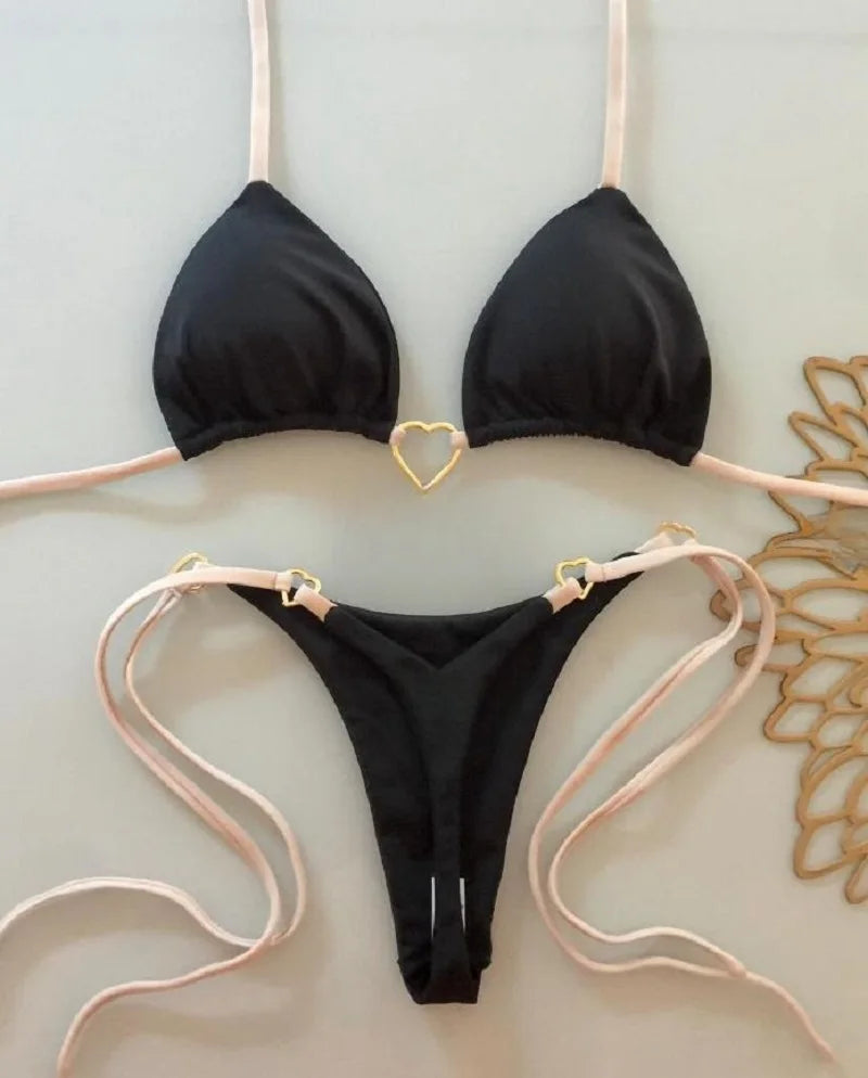 RUOTONSEPT Brazilian Halter Bikini Set β Sexy Triangle Thong Two-Piece Swimwear