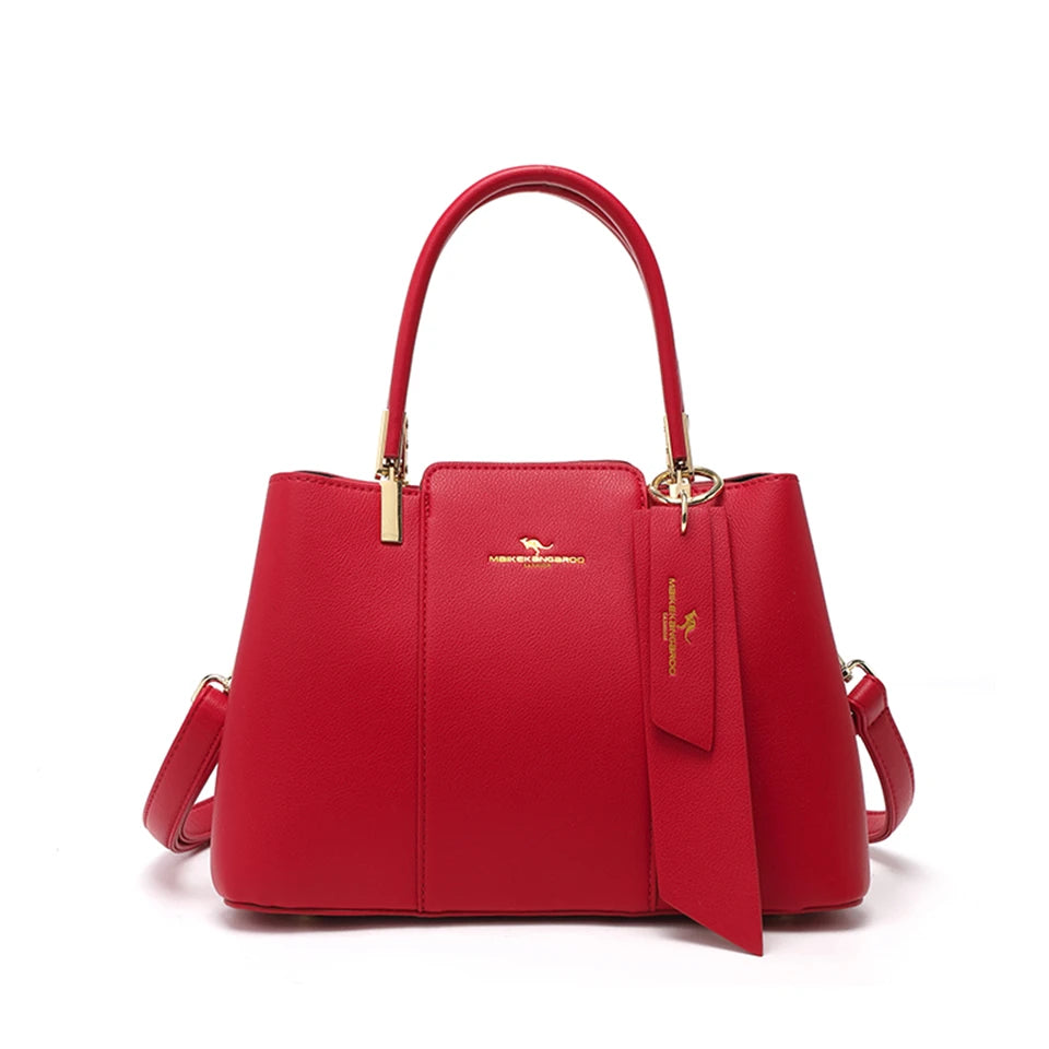 SoftLuxe β Printed Leather Large-Capacity Shoulder Bag