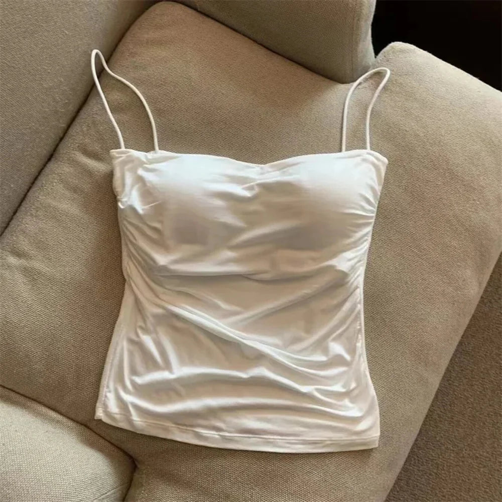 Stylish Waist Pleated Corset Top β Sleeveless, Supportive & Sexy