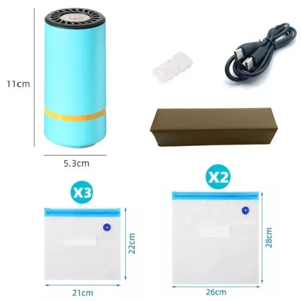 Portable Electric Air Pump β USB Rechargeable Mini Vacuum Sealer for Food & Storage Bags