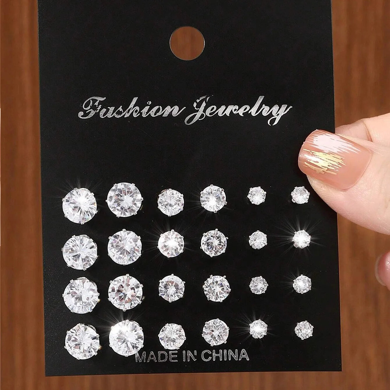 ZircaGlow β 12 Pairs Elegant Zirconia Stud Earrings Set