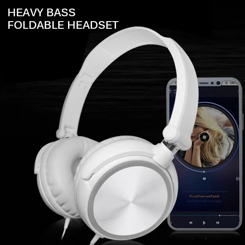 BassFold β Wired 3.5mm Foldable Stereo Headphones with Mic