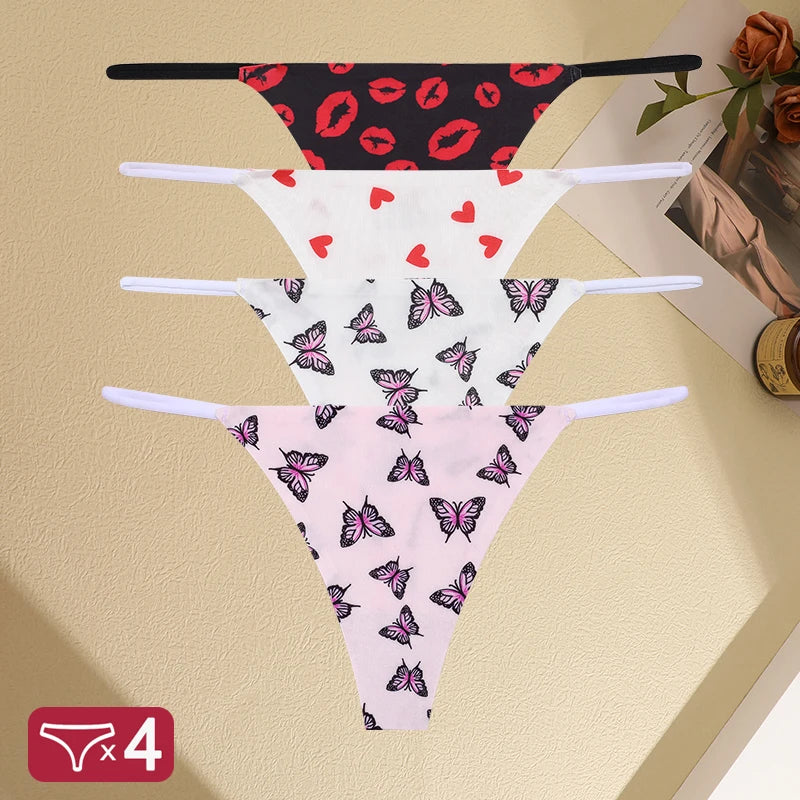 FINETOO 4PCS Seamless Thong Panties β Low Waist, Soft & Sexy