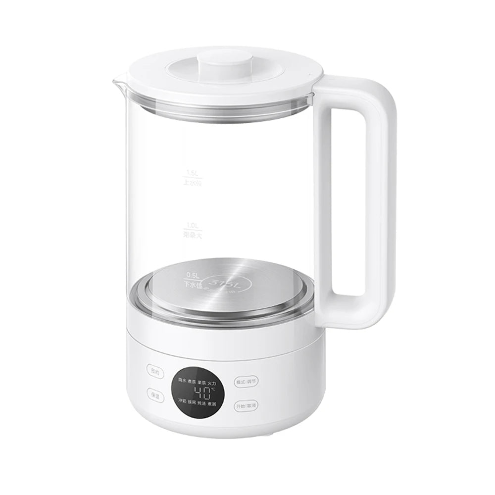 Xiaomi Mijia Health Kettle S1 β 1.5L Multifunctional Glass Kettle with 316L Steel Plate, 1000W