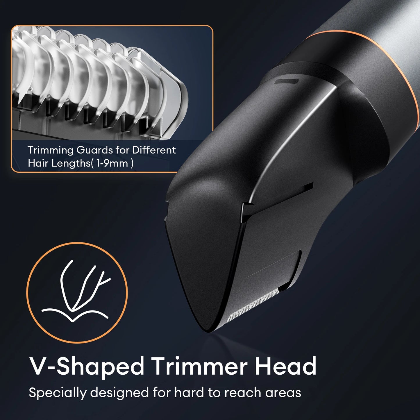 Kensen 3-in-1 Waterproof Body Grooming Kit – Beard, Nose & Pubic Hair Trimmer for Men